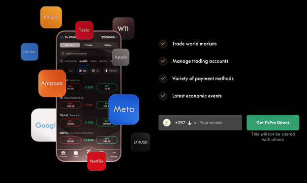 fxpro for trading stocks crypto and more