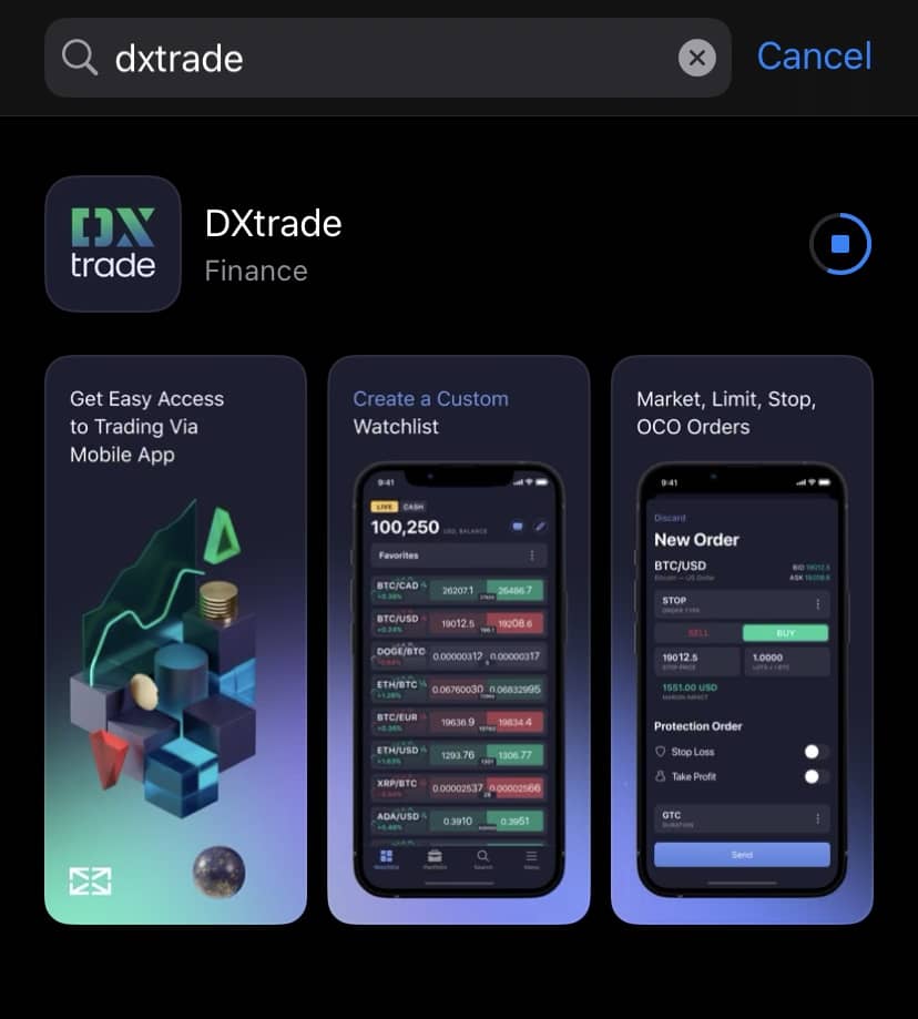 download dxtrade from app store
