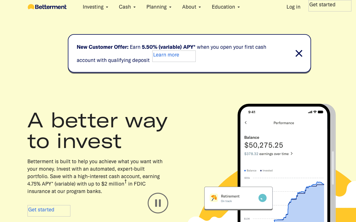 best robo advisors like betterment